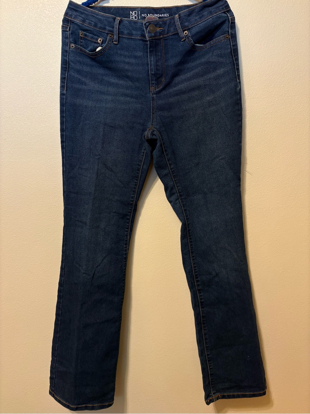 No Boundaries Dark Blue Straight Leg Women's Jeans